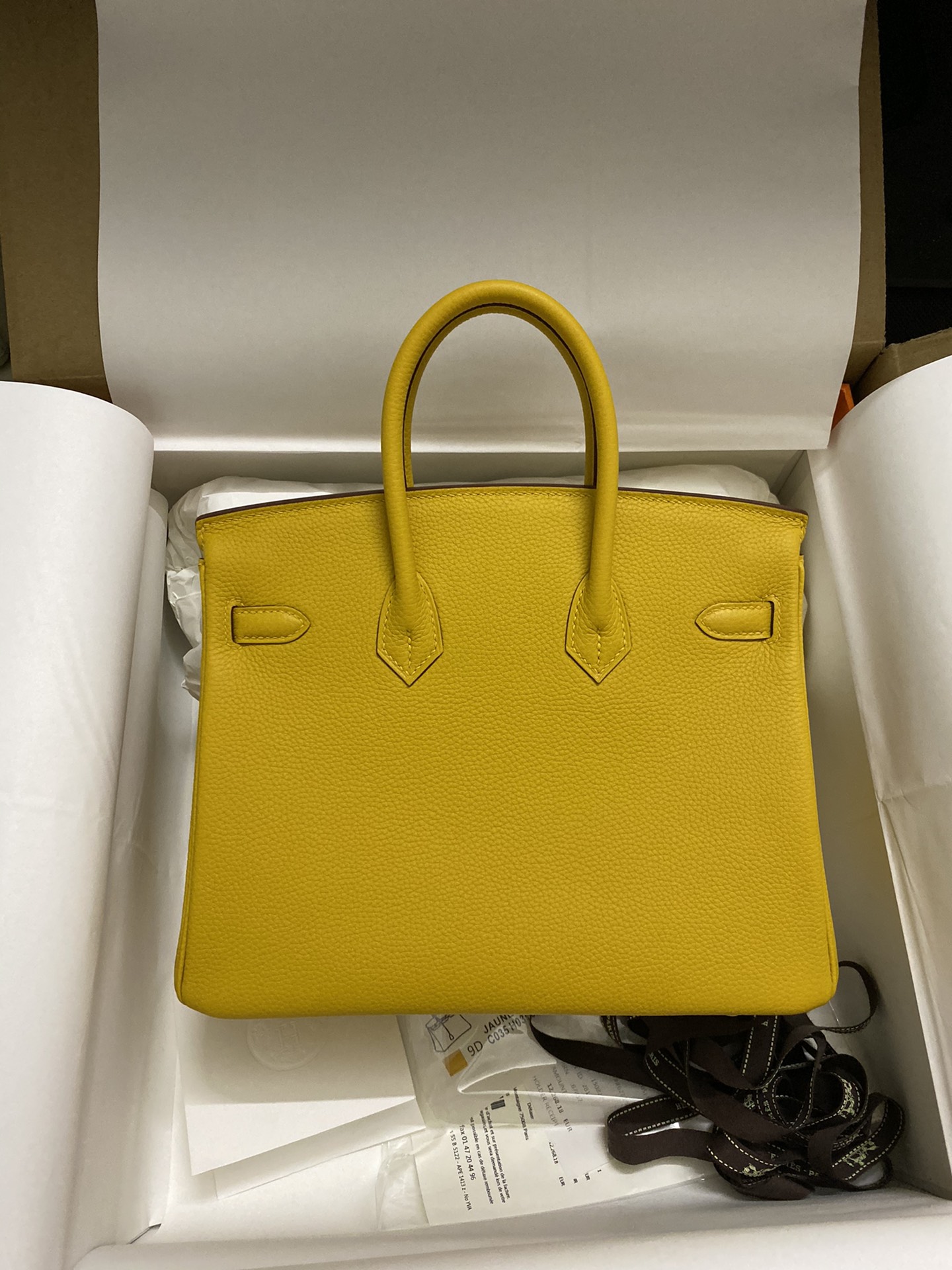 Hermes Birkin 25CM Togo Leather Handbag Yellow